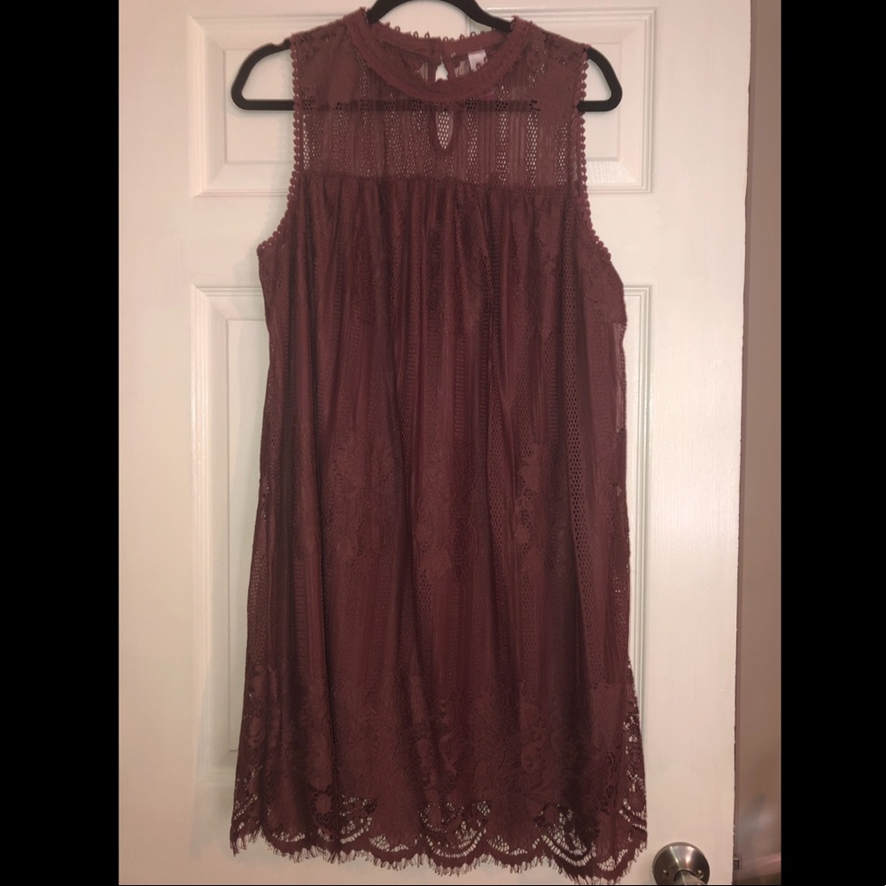 Dusty Pink Lace Dress With Keyhole Back Size XXL